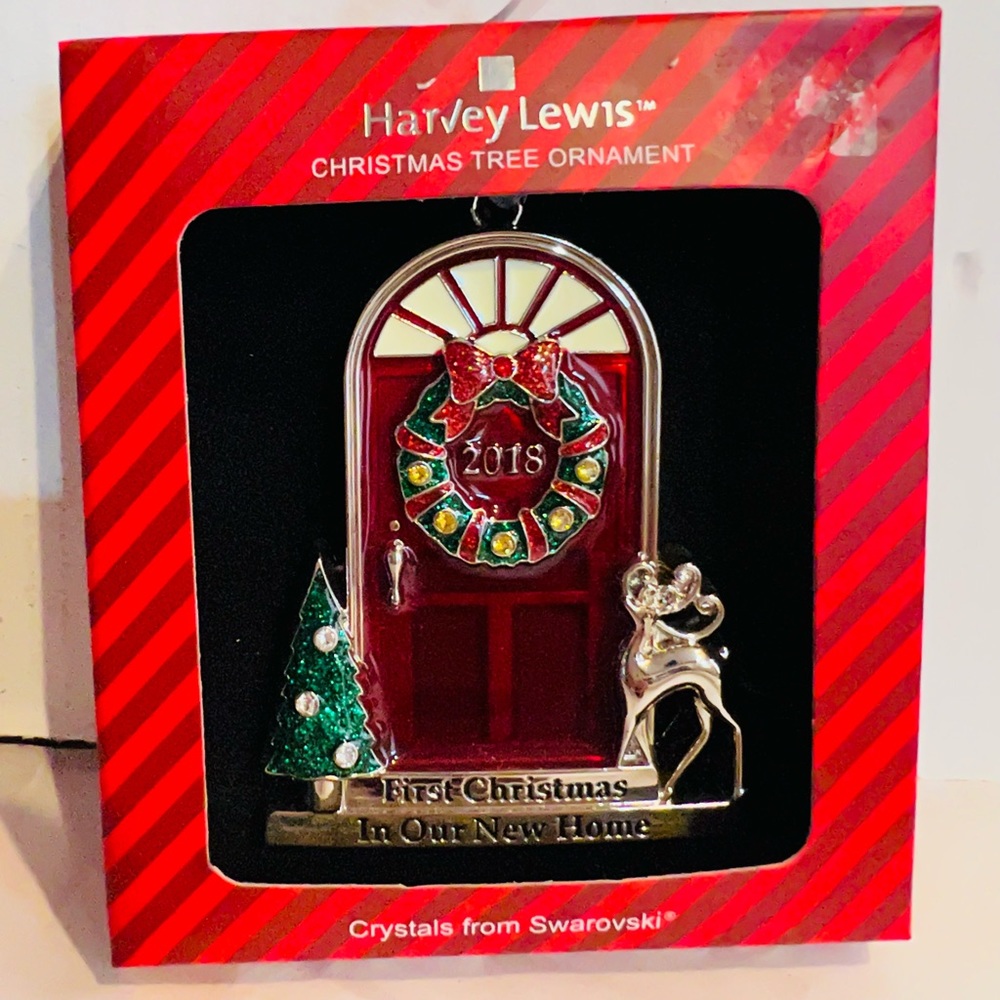 Crystals from Swarovski Harvey Lewis 2018 First Christmas New Home Door Ornate